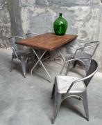 Oude retro vintage klaptafel tuintafel terrastafel stoelen, Ophalen of Verzenden, Gebruikt, Hout