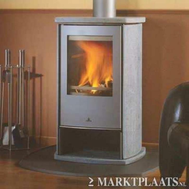 te koop zgan BARBAS eco 75 8 kw speksteenkachel, Huis en Inrichting, Kachels, Zo goed als nieuw, Vrijstaand, Hout