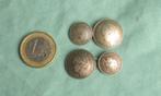 2 zilveren manchetknopen met muntjes van koningin Wilhelmina