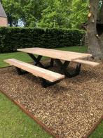 Picknicktafel  Stalen frame! Ook met wit frame verkrijgbaar, Tuin en Terras, Nieuw, Rechthoekig, Ophalen of Verzenden, Hout