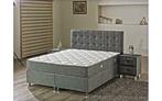 2persoons boxspring met opbergruimte compleet €699 VOORRAAD!, Ophalen of Verzenden, 180 cm, Grijs, Nieuw
