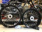 Fat Spokes Black on Black Softail en touring 21 inch 18 inch, Nieuw