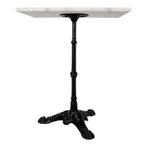 Bistro tafel marmer rechthoek 60x40 cm gietijzer onderstel, Overige materialen, 50 tot 100 cm, Nieuw, Rechthoekig