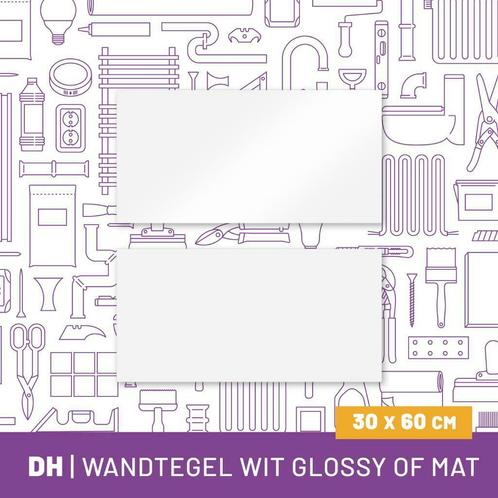AANBIEDING! DH Wandtegel Wit 30x60cm Glossy of Mat, Doe-het-zelf en Verbouw, Tegels, Nieuw, Wandtegels, 40 tot 60 cm, 20 tot 40 cm
