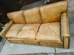 Oude art deco bank Chesterfield stijl + GRATIS BEZORGD, Art deco, Rechte bank, Gebruikt, Leer