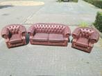Chesterfield Winchester compleet bankstel + GRATIS BEZORGING, Gebruikt, Vintage, Leer, Ophalen of Verzenden