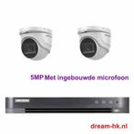 5MP Hikvision TVI beveiligingscamera set/4CH DVR+2x camera's, Audio, Tv en Foto, Nieuw, Buitencamera, Ophalen of Verzenden