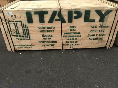 Underlayment tong en groef 244cm x 122cm 18mm 50 stuks, Doe-het-zelf en Verbouw, Platen en Panelen, Nieuw, Multiplex, Minder dan 20 mm