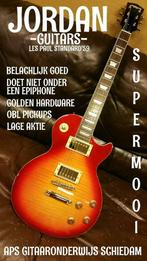 NIEUWE JORDAN LES PAUL STANDARD'59 CS/GOLD HARDW OBL PICKUPS, Ophalen of Verzenden, Nieuw, Solid body, Overige merken