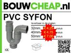 SYFON PVC GRIJS BIJ BOUWCHEAP NU EUR.4.25