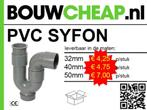 SYFON PVC GRIJS BIJ BOUWCHEAP NU EUR.4.25, Nieuw, Overige typen, Ophalen of Verzenden