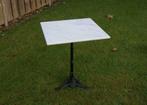 Vierkante marmer tafel met gietijzer onderstel tafels, Overige materialen, 50 tot 100 cm, Vierkant, Nieuw