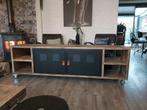 Industrieel tv meubel met lockers 2 meter, Nieuw, 200 cm of meer, Metaal, Minder dan 100 cm
