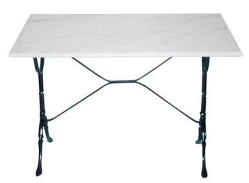 Rechthoekige marmer tafel met gietijzer onderstel tafels beschikbaar voor biedingen