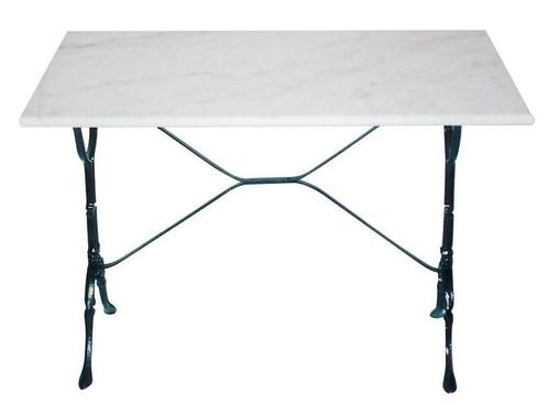 Rechthoekige marmer tafel met gietijzer onderstel tafels, Huis en Inrichting, Tafelonderdelen, Nieuw, 100 tot 150 cm, 50 tot 100 cm