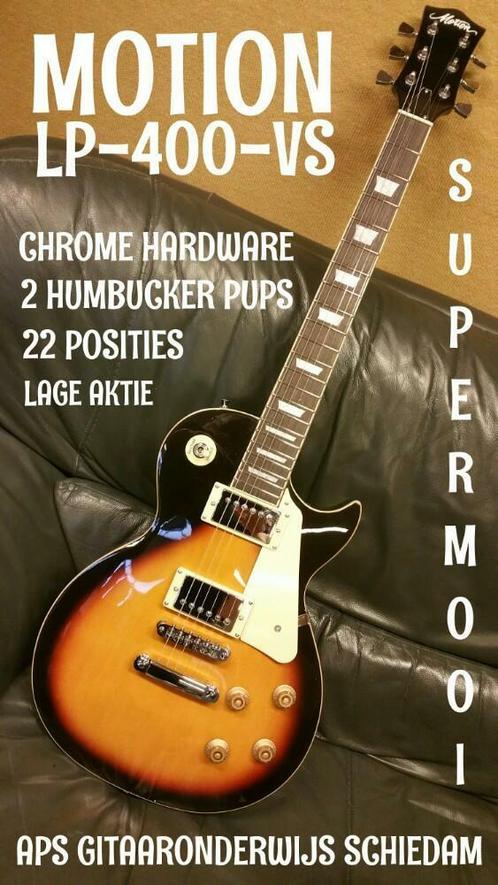 NIEUWE MOTION LES PAUL 400 VINTAGE SUNBURST, Muziek en Instrumenten, Snaarinstrumenten | Gitaren | Elektrisch, Nieuw, Solid body
