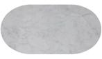 Ovaal marmer tafelblad 120 x 60 cm wit marmer tafels, 50 tot 100 cm, Nieuw, Overige materialen, 100 tot 150 cm