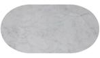 Ovaal marmer tafelblad 120 x 60 cm wit marmer tafels, Overige materialen, 100 tot 150 cm, Wit, Nieuw