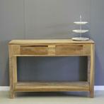 Strak vorm gegeven sidetable van teakhout; Indoteak, Ophalen, 100 tot 150 cm, Teakhout, Nieuw