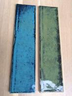 Vintage erg mooie Wandtegel handvorm Groen Blauw 7,5x30 cm, Nieuw, Wandtegels, Ophalen of Verzenden