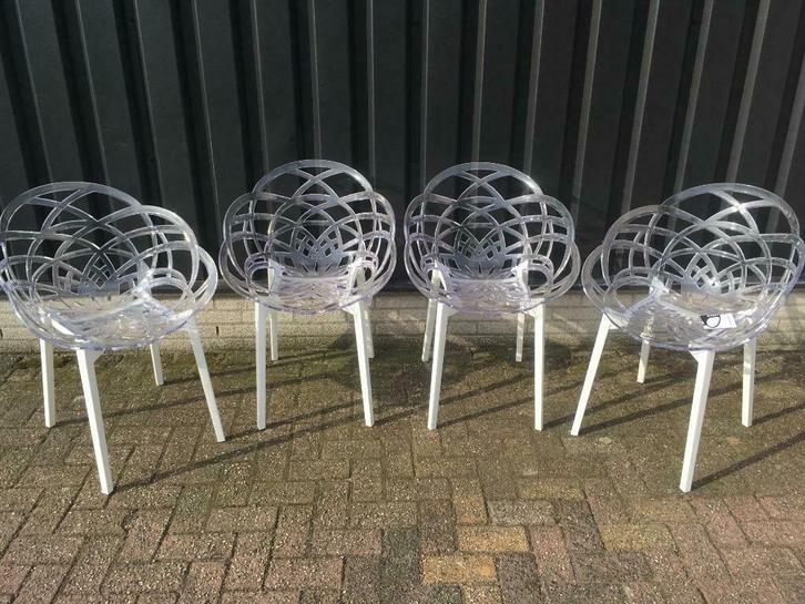 Papatya Flora designstoelen  4 stuks, Tuin en Terras, Tuinsets en Loungesets, Zo goed als nieuw, Kunststof, Stoel, Ophalen of Verzenden