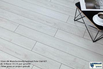 12mm dik Waterbestendig Laminaat Wit Polar Oak  AC-6 Klas 33 beschikbaar voor biedingen