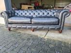 NIEUWE XL Chesterfield bank VINTAGE zwart + GRATIS BEZORGD, Huis en Inrichting, Chesterfield, Ophalen of Verzenden, Rechte bank