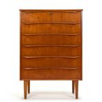 Vintage Deens design ladekast teak jaren 50, 60, Teakhout, Gebruikt, Vintage, Ophalen of Verzenden