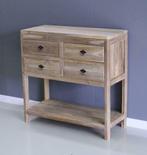 Kleine teakhouten sidetable met vier laden te koop; Indoteak, Ophalen, 50 tot 100 cm, Teakhout, Nieuw