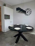 Modern ronde zwarte visgraat tafel maatwerk, Ophalen of Verzenden, Nieuw, Rond, Modern