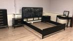 Fraai ledikant 180-210 met waterbed in hout met stof, Huis en Inrichting, Slaapkamer | Waterbedden, Ophalen of Verzenden, Nieuw