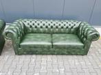 NIEUWE Chesterfield bank groen + GRATIS BEZORGING, Nieuw, Chesterfield, Rechte bank, Leer