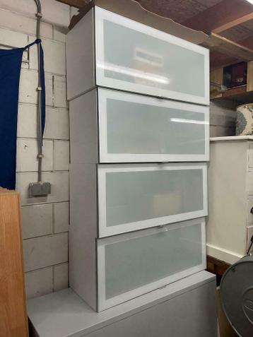 4x keukenkast IKEA FAKTUM/METOD melkglas bovenkast kastjes - afbeelding 1