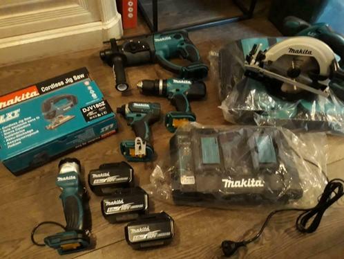 makita set nieuw 5 machines met 3 keer 5ah en duolader tas, Doe-het-zelf en Verbouw, Gereedschap | Handgereedschap, Ophalen