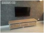 TV-meubel verzinkte steigerbuis met steigerhout, NIEUW!, Nieuw, Metaal, Minder dan 100 cm, Industrieel