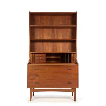 Deense vintage design boekenkast teak jaren 50 , 60 beschikbaar voor biedingen