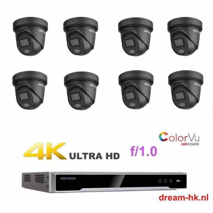 4MP ColorVu Hikvision IP PoE set/NVR+8x ColorVu camera, Audio, Tv en Foto, Videobewaking, Nieuw, Ophalen of Verzenden