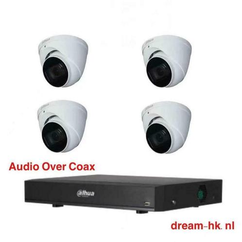 8MP Dahua Starlight WizSense camera set /4CH DVR+4x camera's, Audio, Tv en Foto, Videobewaking, Nieuw, Buitencamera, Ophalen of Verzenden