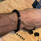 Lava armband met Hill Tribe kraal, Sieraden, Tassen en Uiterlijk, Armbanden, Nieuw, Overige materialen, Met edelsteen, Zwart