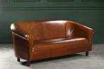Chesterfield club sofa 2 zits Cognac bruin eigen productie, Minder dan 75 cm, 150 tot 200 cm, Industrieel klassiek, Leer