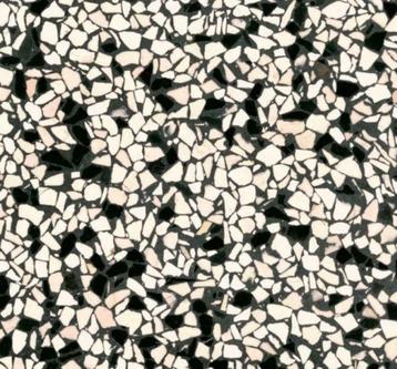 Terrazzo tegels Amsterdam 40x40cm Ecostone EM1087 wit zwart