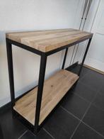 Maatwerk prachtige eiken en stalen sidetable handmade!, Huis en Inrichting, Tafels | Sidetables, Nieuw, Ophalen of Verzenden, Eikenhout