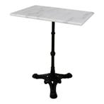 Bistro tafel marmer rechthoek 60x40 cm gietijzer onderstel, Overige materialen, 50 tot 100 cm, Nieuw, Rechthoekig