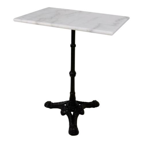 Bistro tafel marmer rechthoek 60x40 cm gietijzer onderstel, Huis en Inrichting, Tafelonderdelen, Nieuw, 50 tot 100 cm, 50 tot 100 cm
