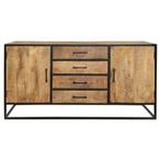 Dressoir staal mangohout, 150 tot 200 cm, Nieuw, Ophalen of Verzenden, Metaal