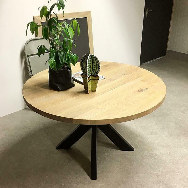 DE GOEDKOOPSTE Eiken Tafels Ronde Tafels Eikenhouten ROND, Huis en Inrichting, Tafels | Eettafels, Nieuw, 50 tot 100 cm, 200 cm of meer