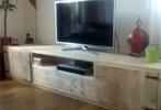Op maat gemaakt tv-meubel gebruikt steigerhout ook in eiken, Nieuw, Minder dan 100 cm, 25 tot 50 cm, Ophalen of Verzenden
