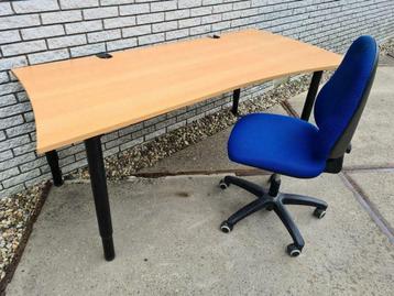bureau beukenblad 160x80cm h verstelbaar bureaustoel gratis