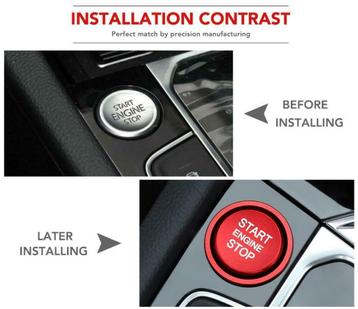 Volkswagen Keyless Go Engine Start/Stop Button Cover zilver