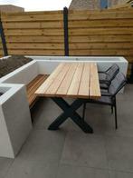 Tuintafels, Douglas hout en stalen poten, tuin meubels, tuin, Eettafel, Nieuw, Ophalen of Verzenden, Tuinset